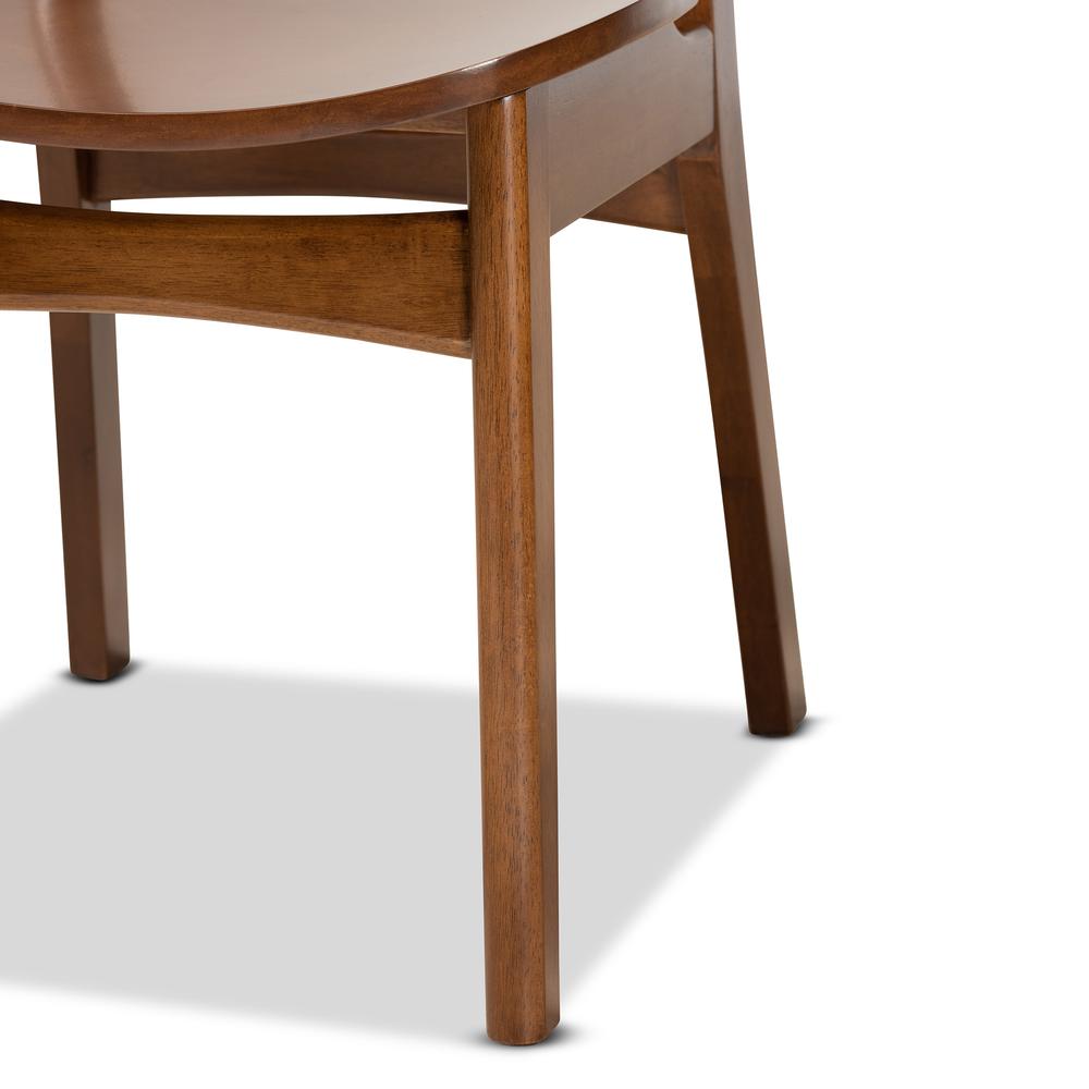 Katya Mid-Century Modern Walnut Brown Finished Wood 5-Piece Dining Set. Picture 15