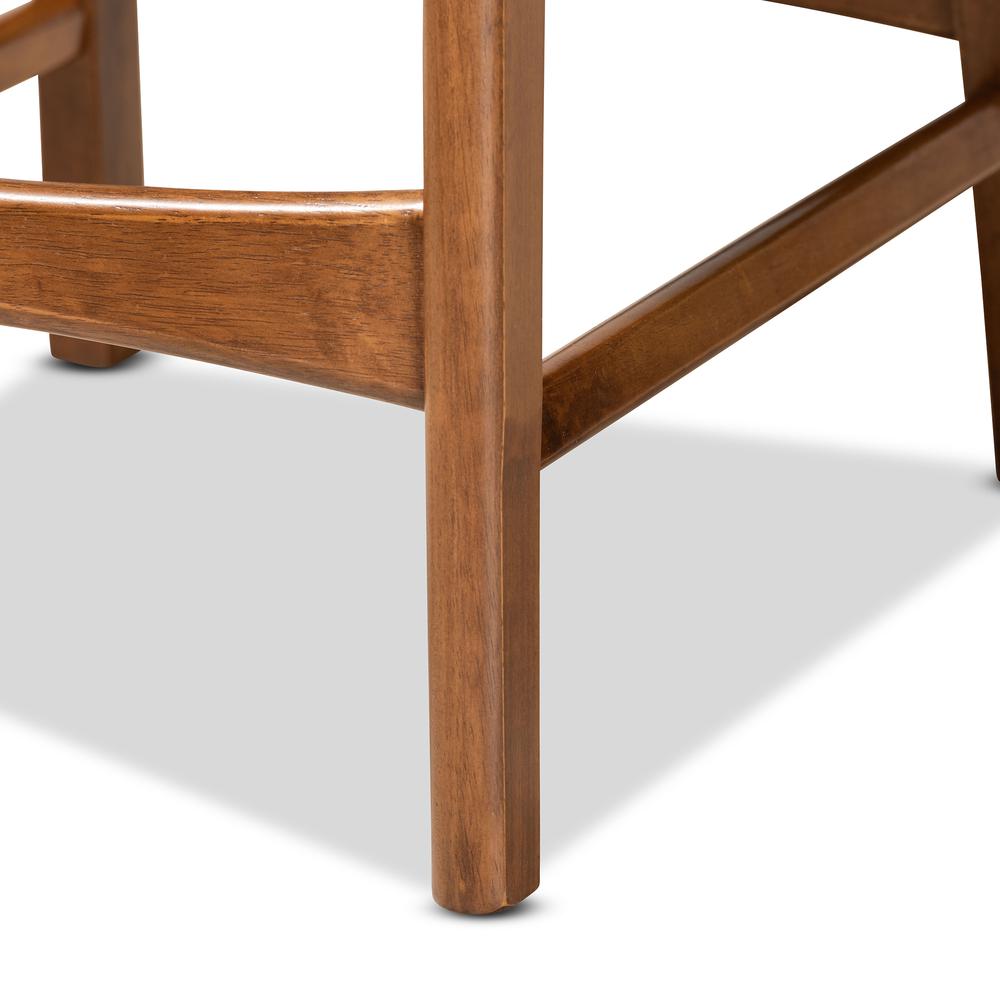 Katya Mid-Century Modern Walnut Brown Finished Wood 2-Piece Counter Stool Set. Picture 13
