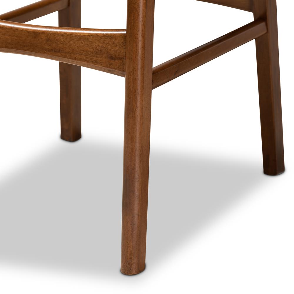 Katya Mid-Century Modern Walnut Brown Finished Wood 2-Piece Bar Stool Set. Picture 13