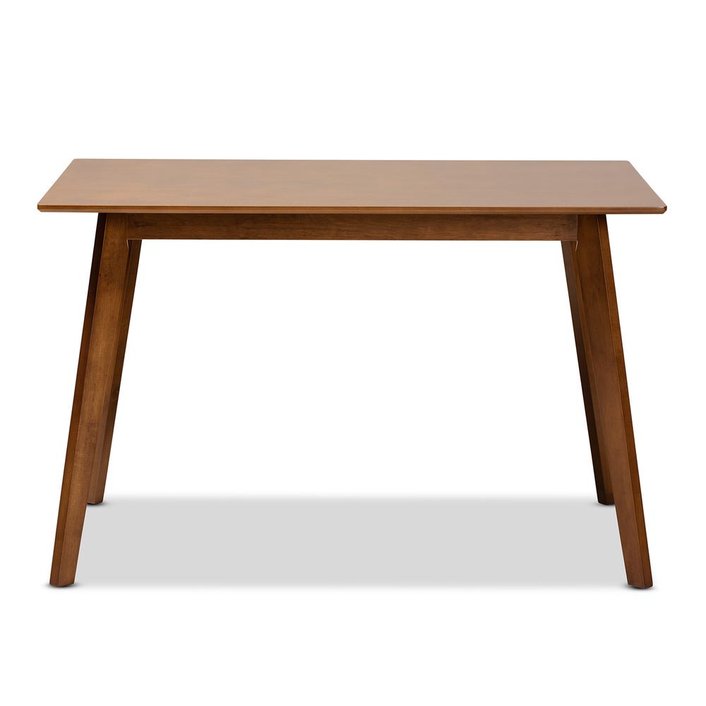 Maila Mid-Century Modern Transitional Walnut Brown Finished Wood Dining Table. Picture 10