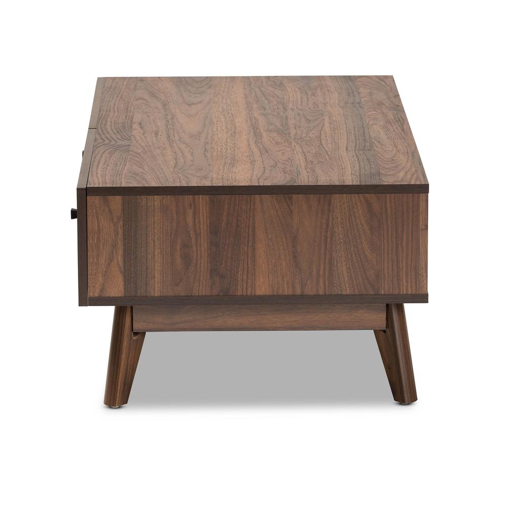 Baxton Studio Hartman Mid-Century Modern Walnut Brown Finished Wood Coffee Table. Picture 15