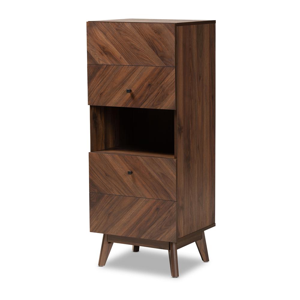 Hartman Mid-Century Modern Walnut Brown Finished Wood Storage Cabinet. Picture 11