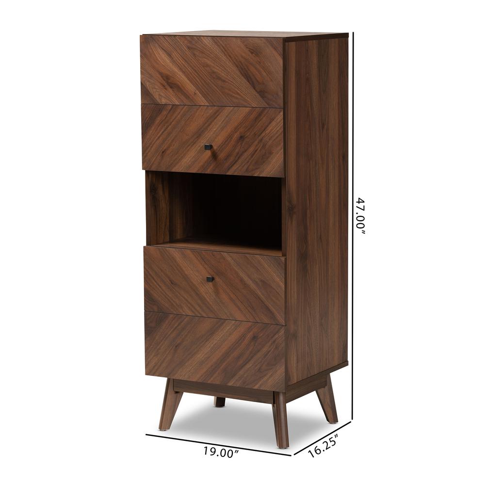 Hartman Mid-Century Modern Walnut Brown Finished Wood Storage Cabinet. Picture 20