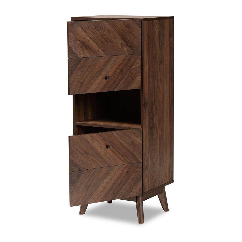 Hartman Mid-Century Modern Walnut Brown Finished Wood Storage Cabinet. Picture 12