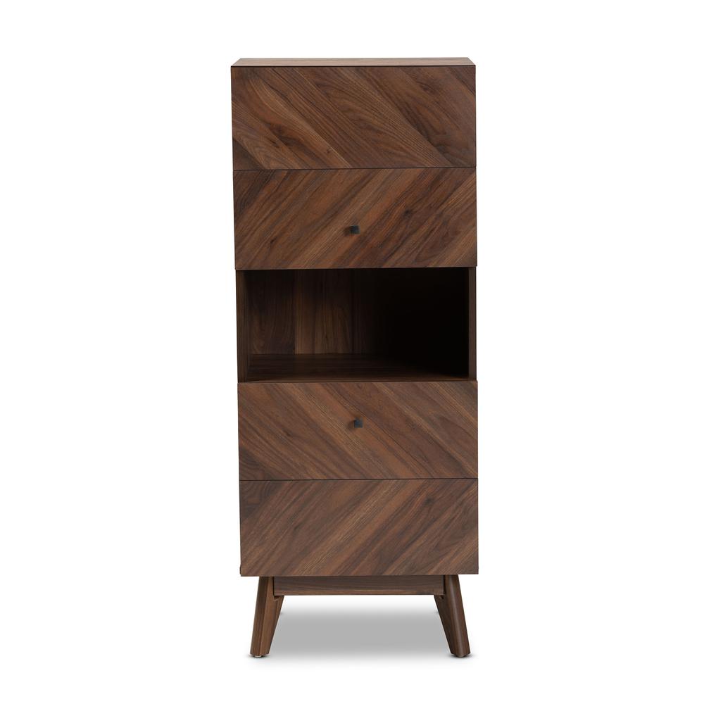Hartman Mid-Century Modern Walnut Brown Finished Wood Storage Cabinet. Picture 13