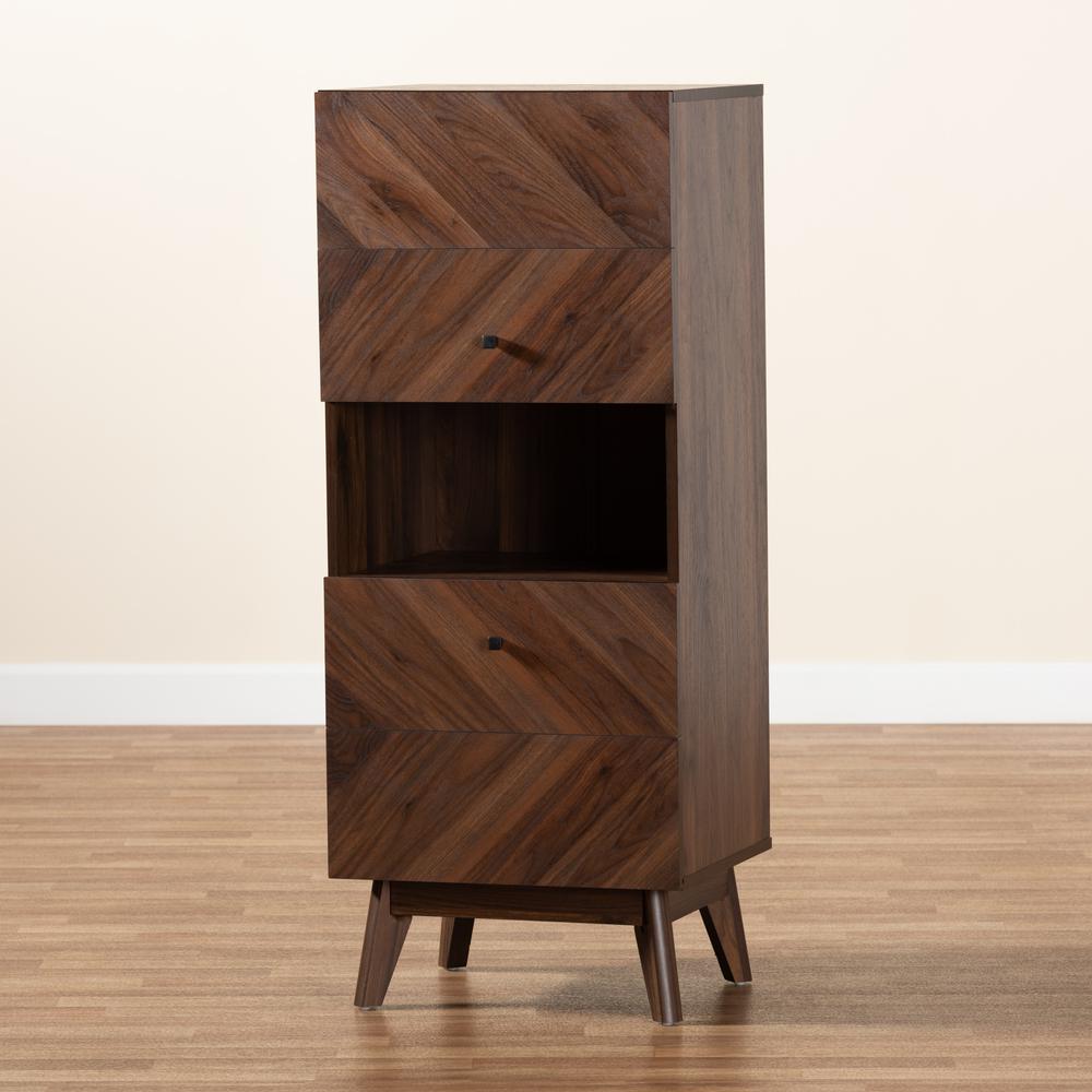 Hartman Mid-Century Modern Walnut Brown Finished Wood Storage Cabinet. Picture 19