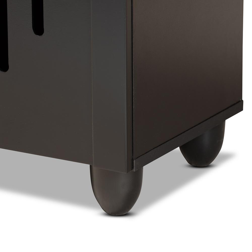 Renley Modern and Contemporary Black Finished Wood 2-Door Shoe Storage Cabinet. Picture 17