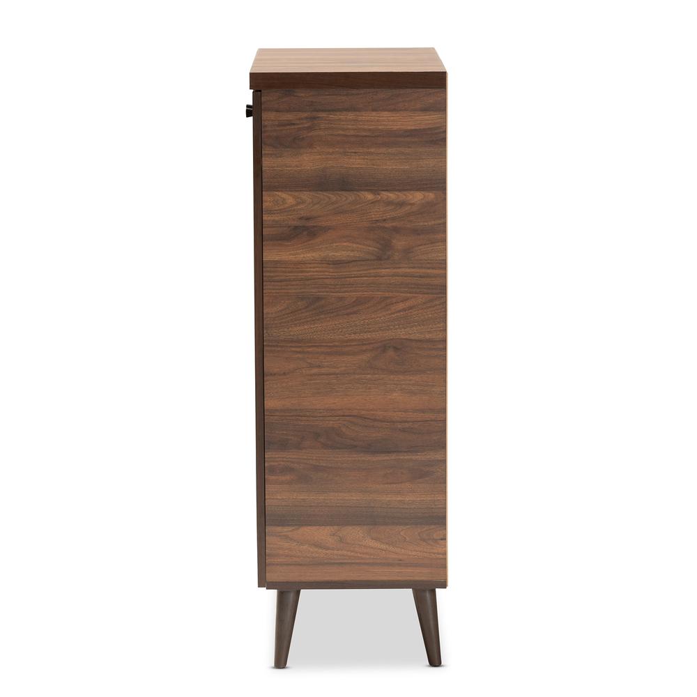 Walnut Brown Finished Wood 2-Door Shoe Storage Cabinet. Picture 15