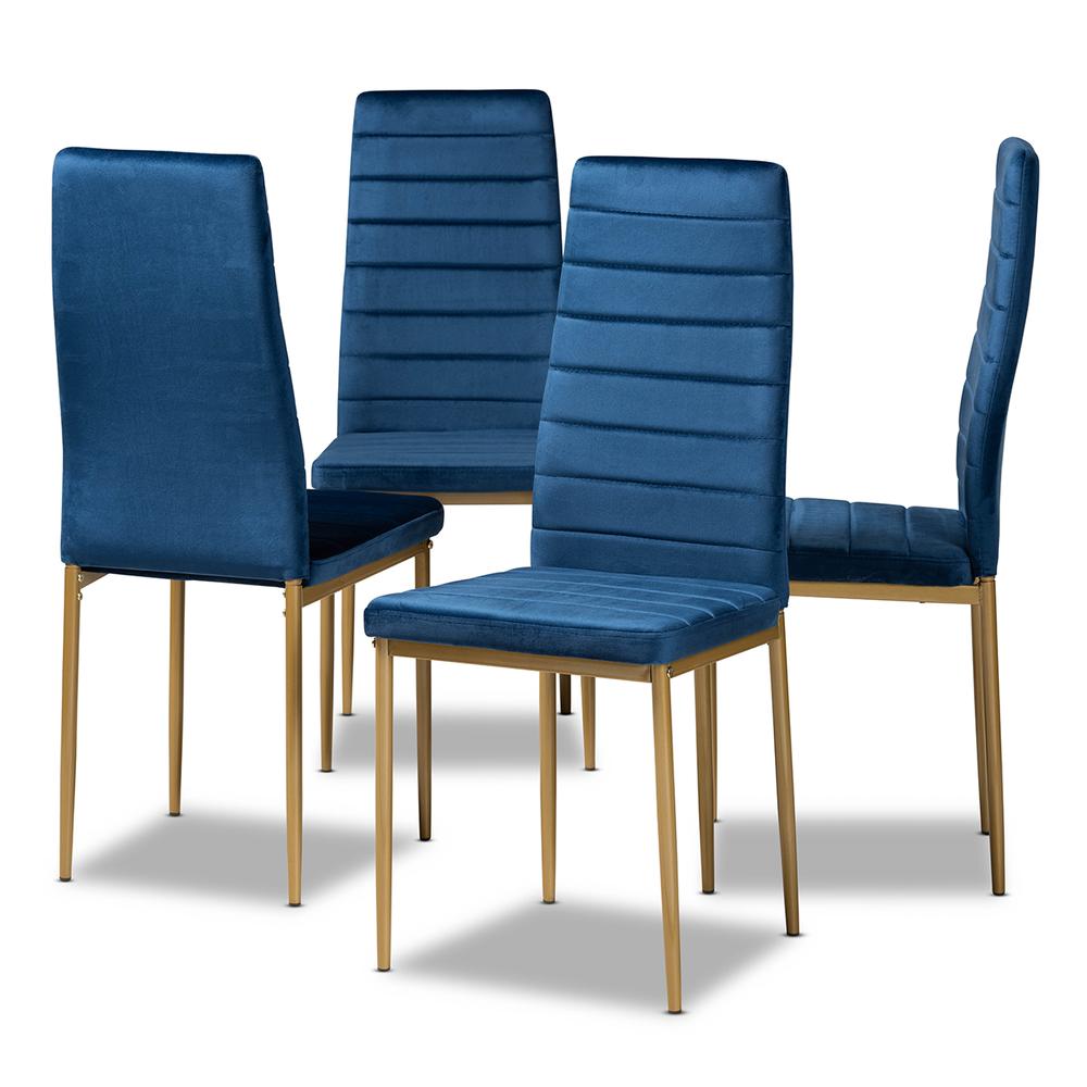 Gold Finished Metal 4-Piece Dining Chair Set. Picture 9