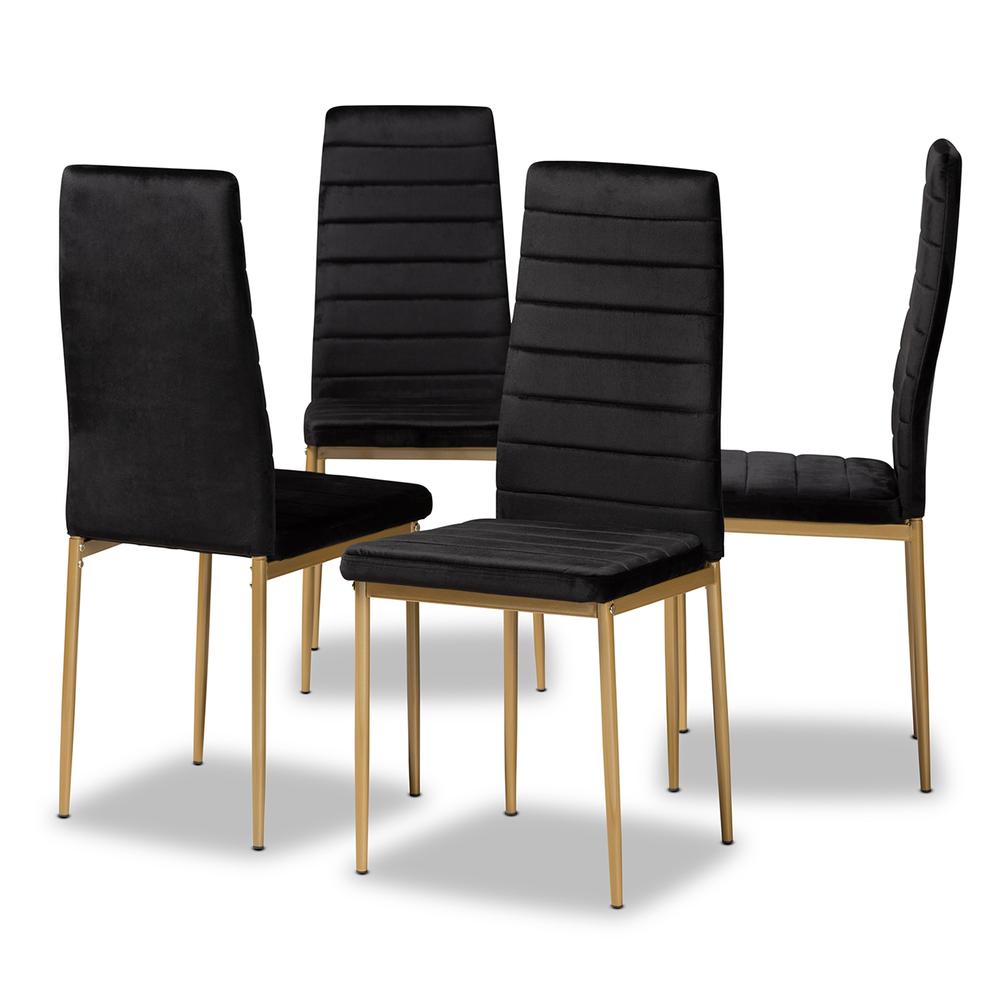 Gold Finished Metal 4-Piece Dining Chair Set. Picture 9