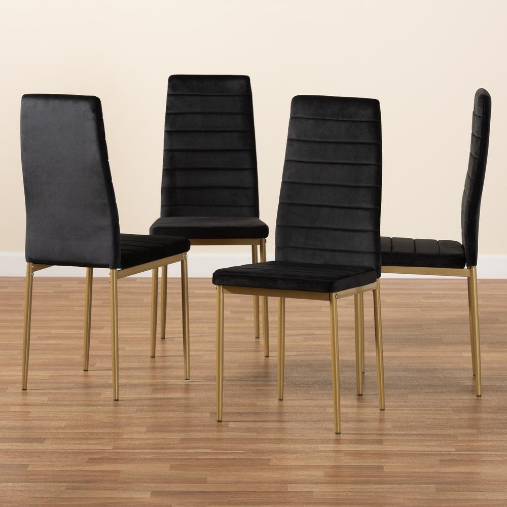 Gold Finished Metal 4-Piece Dining Chair Set. Picture 15