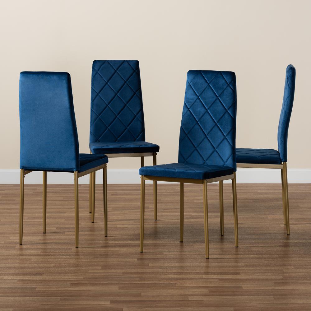 Gold Finished Metal 4-Piece Dining Chair Set. Picture 15