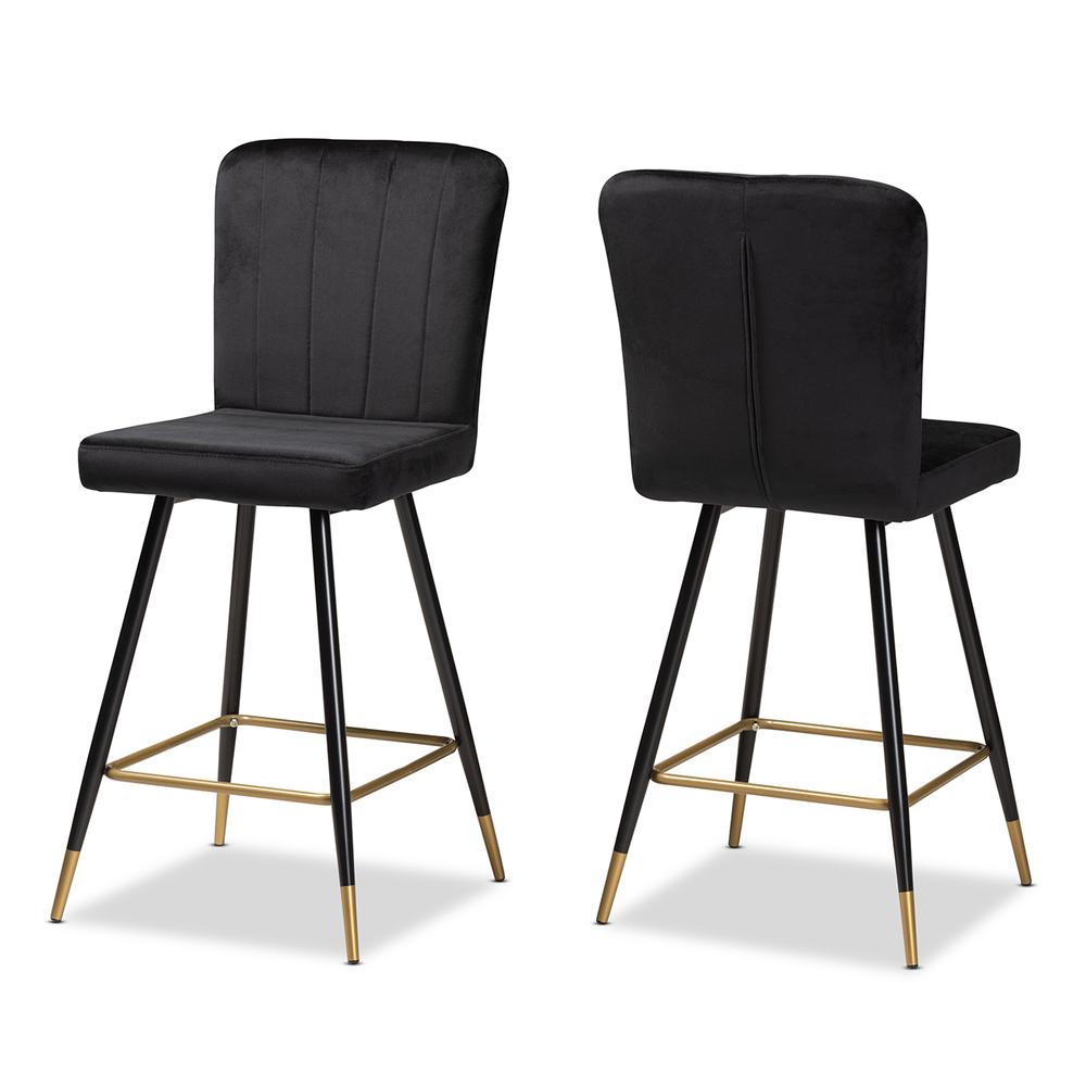Gold Finished Metal 2-Piece Bar Stool Set. Picture 9
