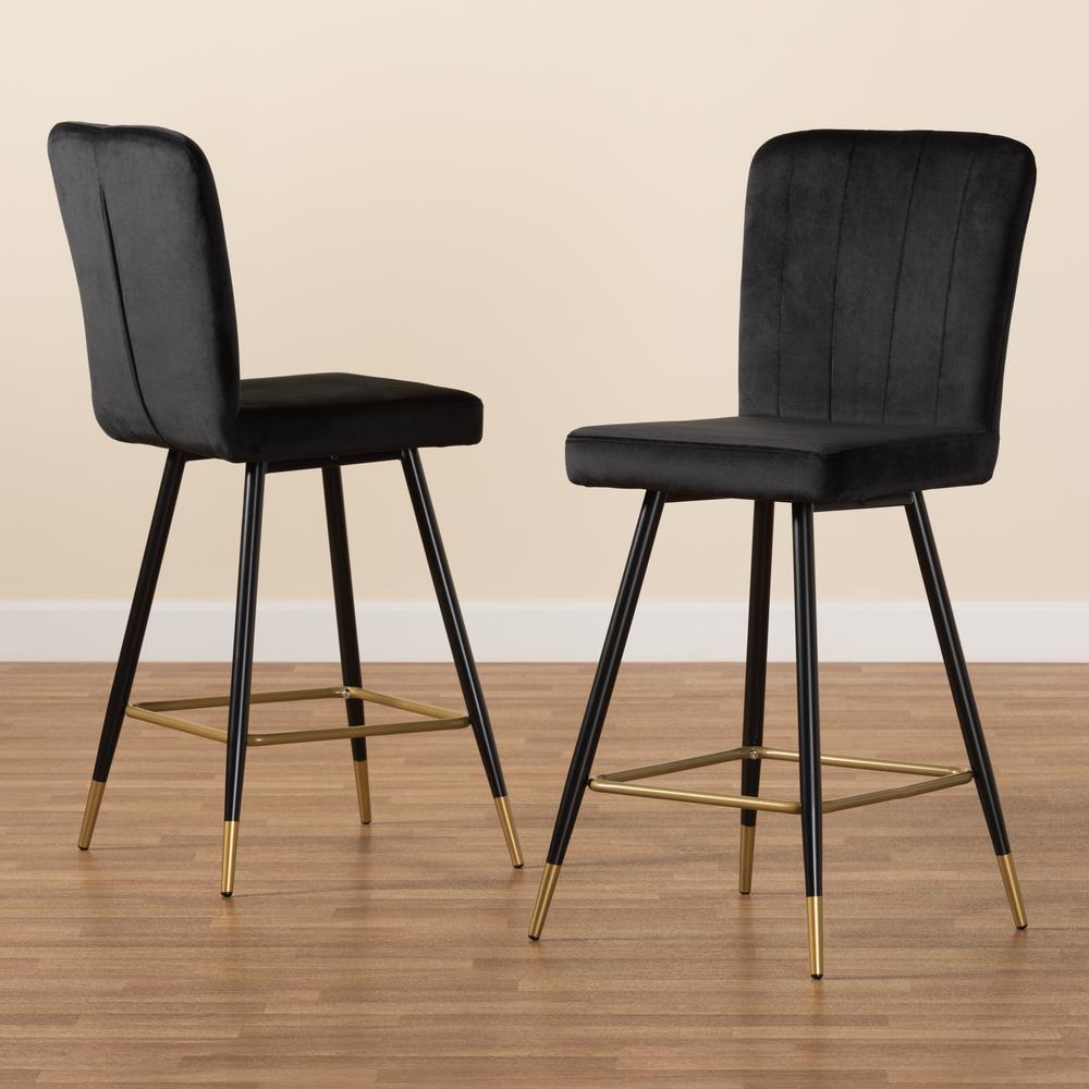 Gold Finished Metal 2-Piece Bar Stool Set. Picture 15