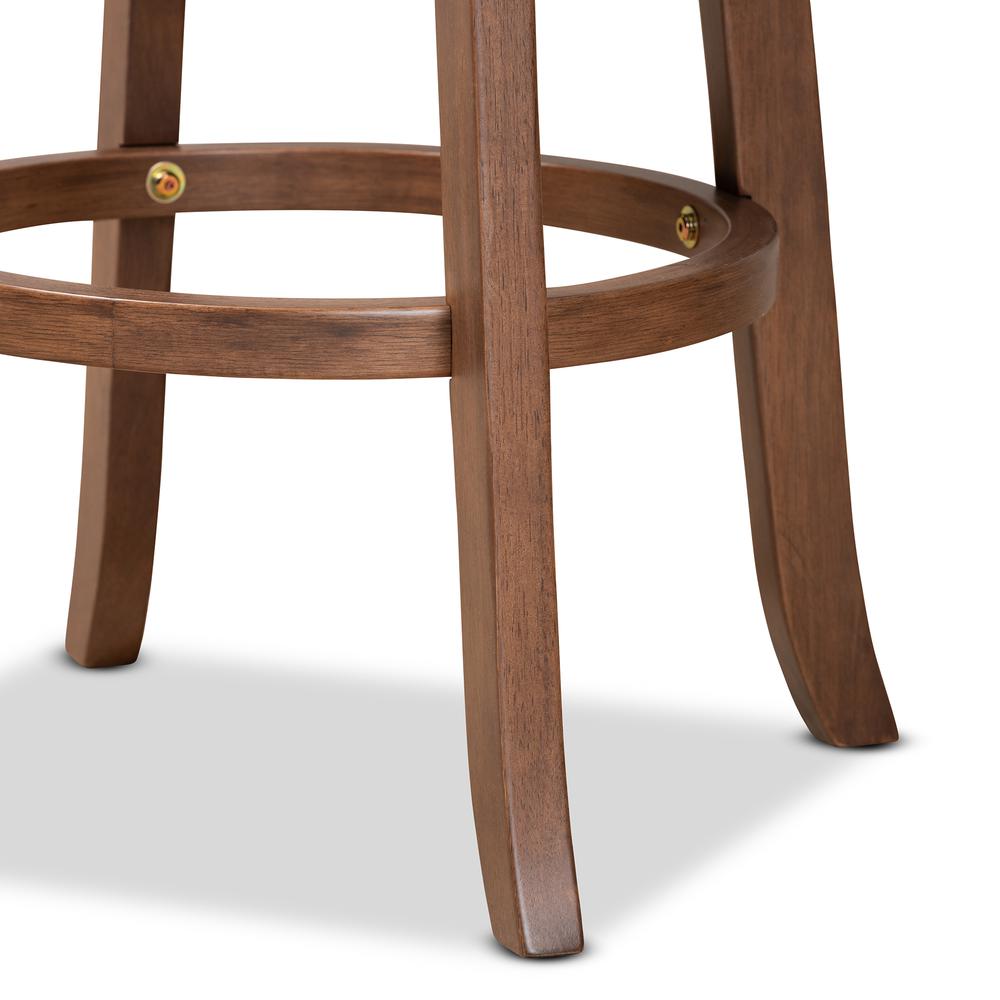 Walnut Brown Finished Wood 2-Piece Bar Stool Set. Picture 13