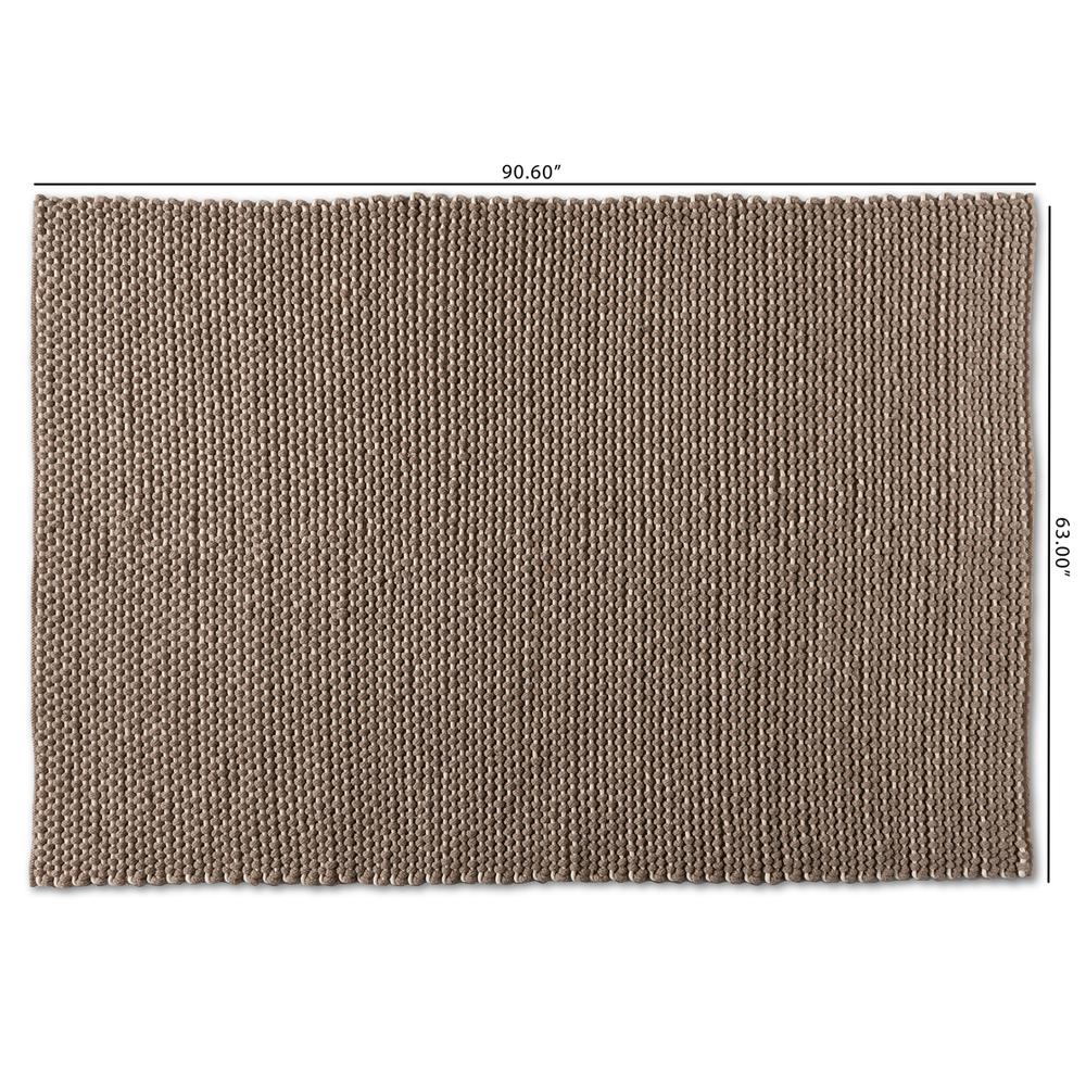 Colemar Modern and Contemporary Brown Handwoven Wool Dori Blend Area Rug. Picture 8