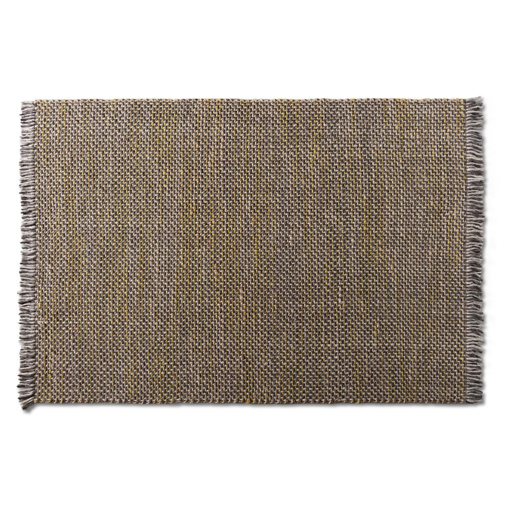 Nurten Modern and Contemporary Yellow and Grey Handwoven Hemp Blend Area Rug. Picture 5