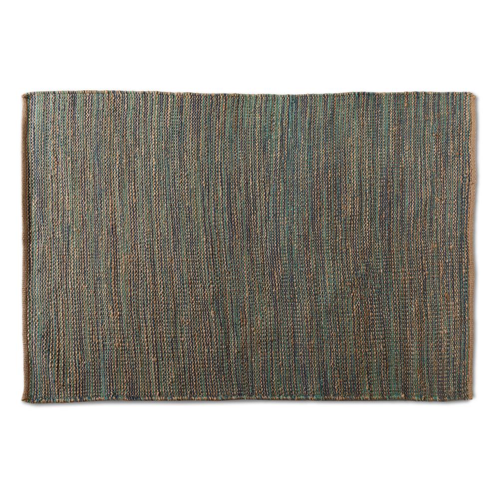 Baxton Studio Michigan Modern and Contemporary Blue Handwoven Hemp Blend Area Rug. Picture 5