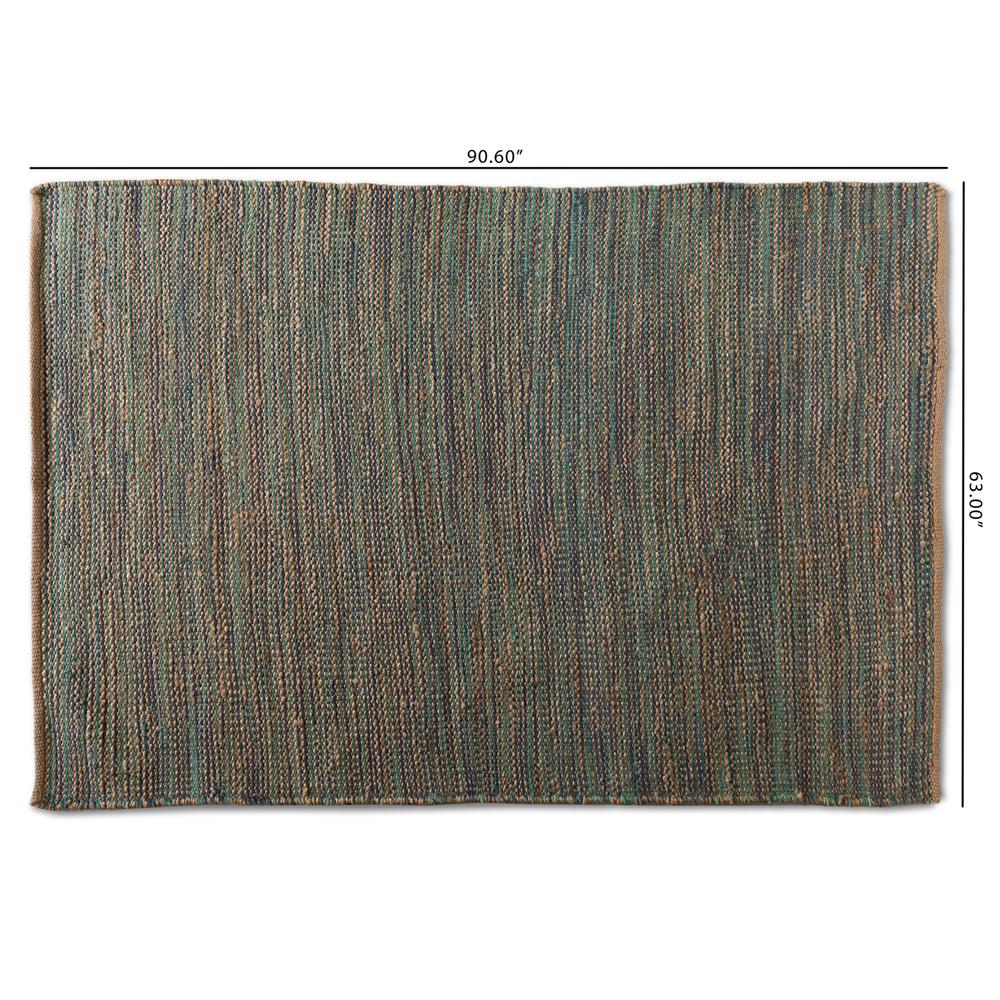 Baxton Studio Michigan Modern and Contemporary Blue Handwoven Hemp Blend Area Rug. Picture 8