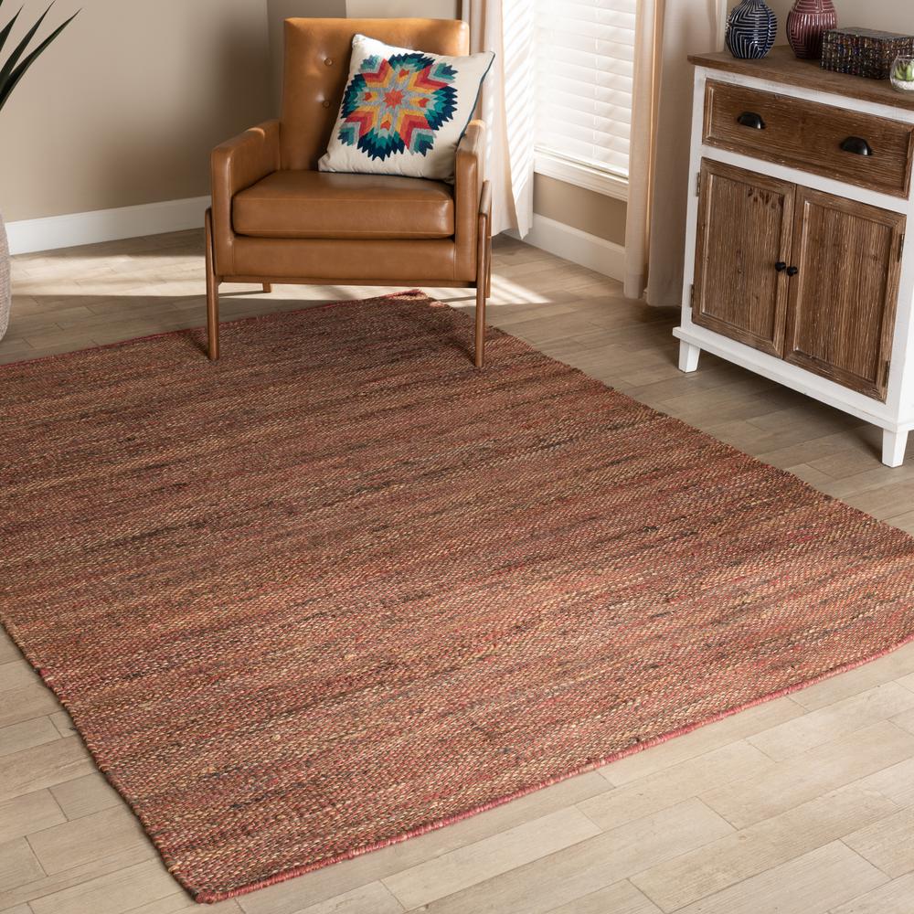 Baxton Studio Flamings Modern and Contemporary Rust Handwoven Hemp Area Rug. Picture 7