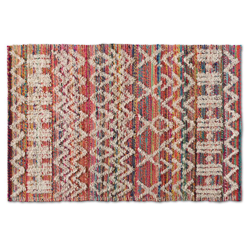 Graydon Modern and Contemporary Multi-Colored Handwoven Fabric Blend Area Rug. Picture 5