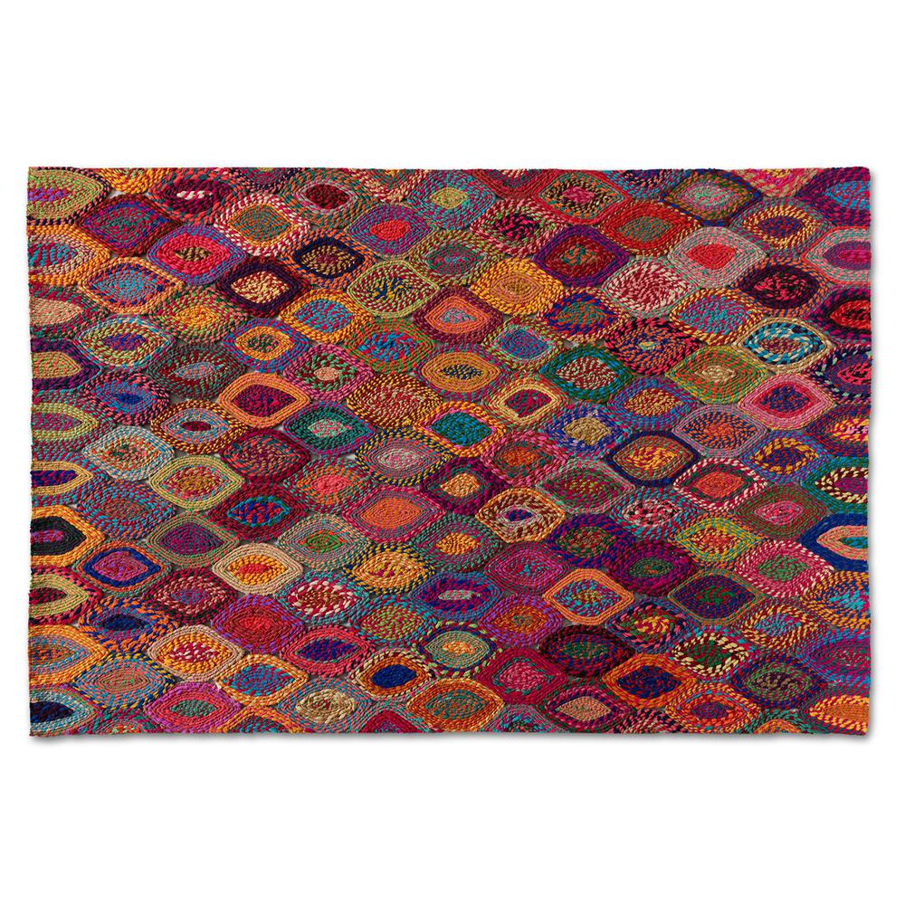 Addis Modern and Contemporary Multi-Colored Handwoven Fabric Area Rug. Picture 5