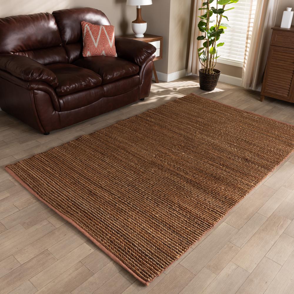 Zaguri Modern and Contemporary Natural Handwoven Leather Blend Area Rug. Picture 7