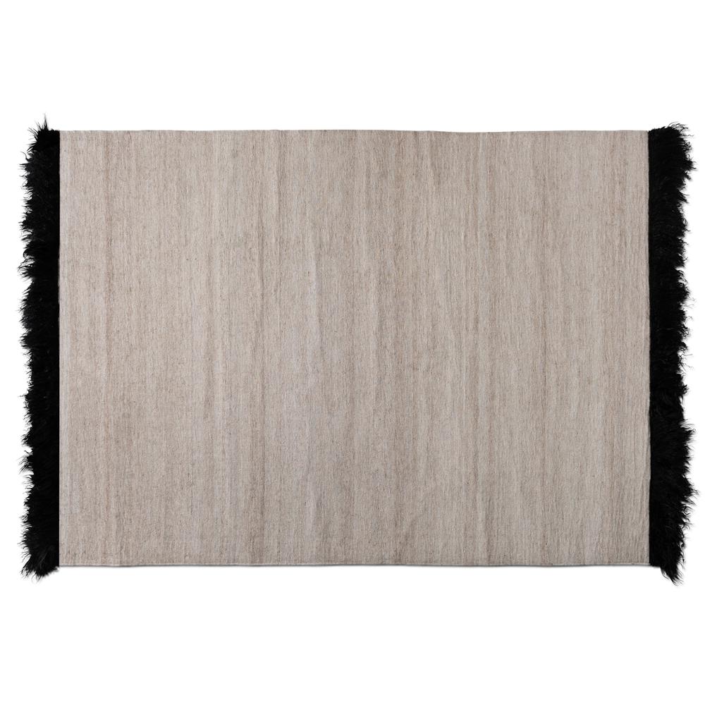Dalston Modern and Contemporary Beige and Black Handwoven Wool Blend Area Rug. Picture 5
