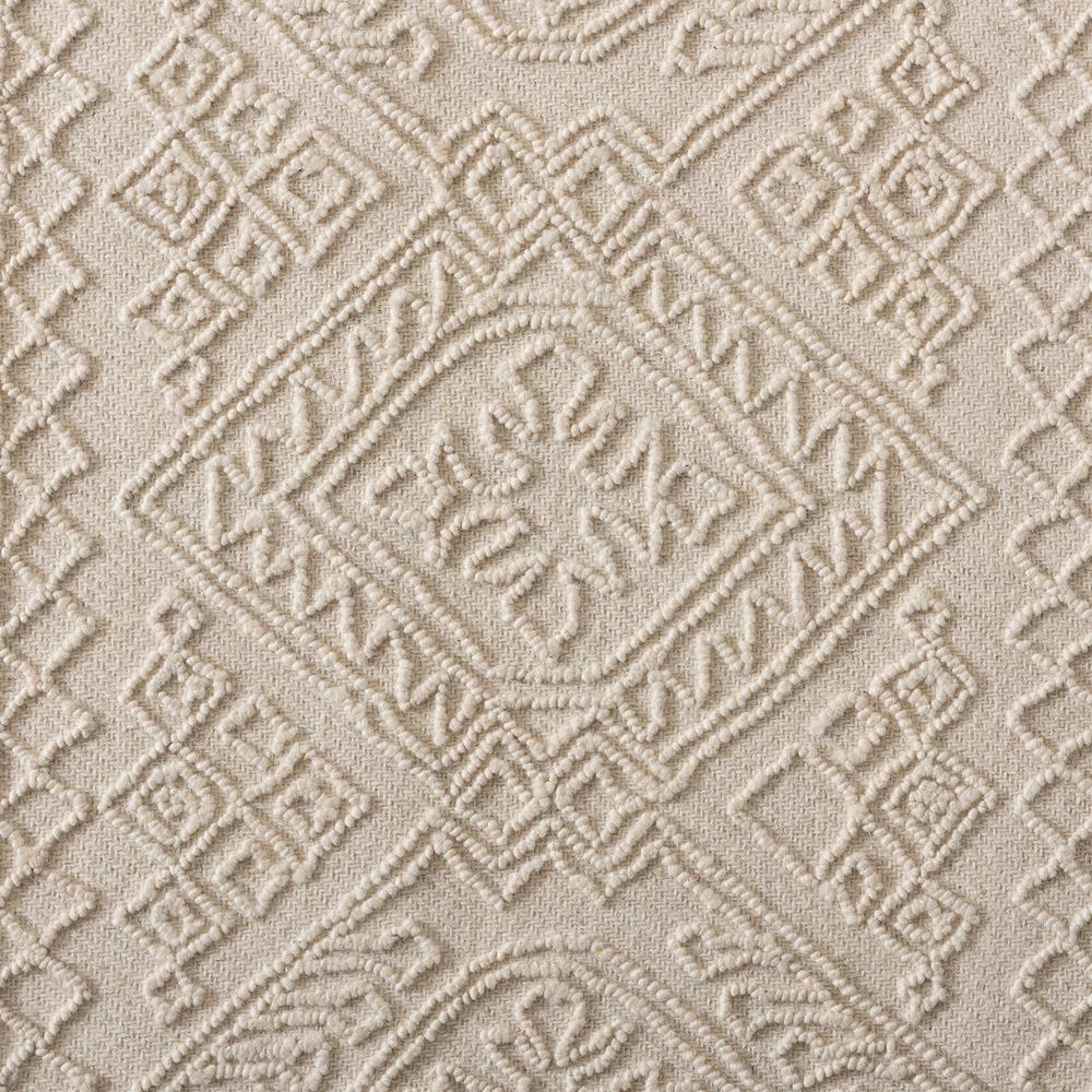 Baxton Studio Linwood Modern and Contemporary Ivory Hand-Tufted Wool Area Rug. Picture 6