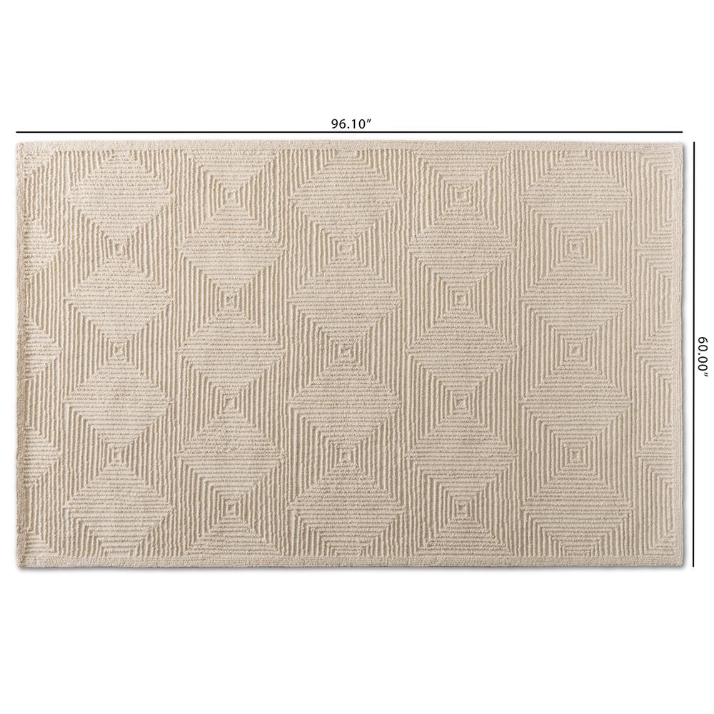 Baxton Studio Sovanna Modern and Contemporary Ivory Hand-Tufted Wool Area Rug. Picture 8