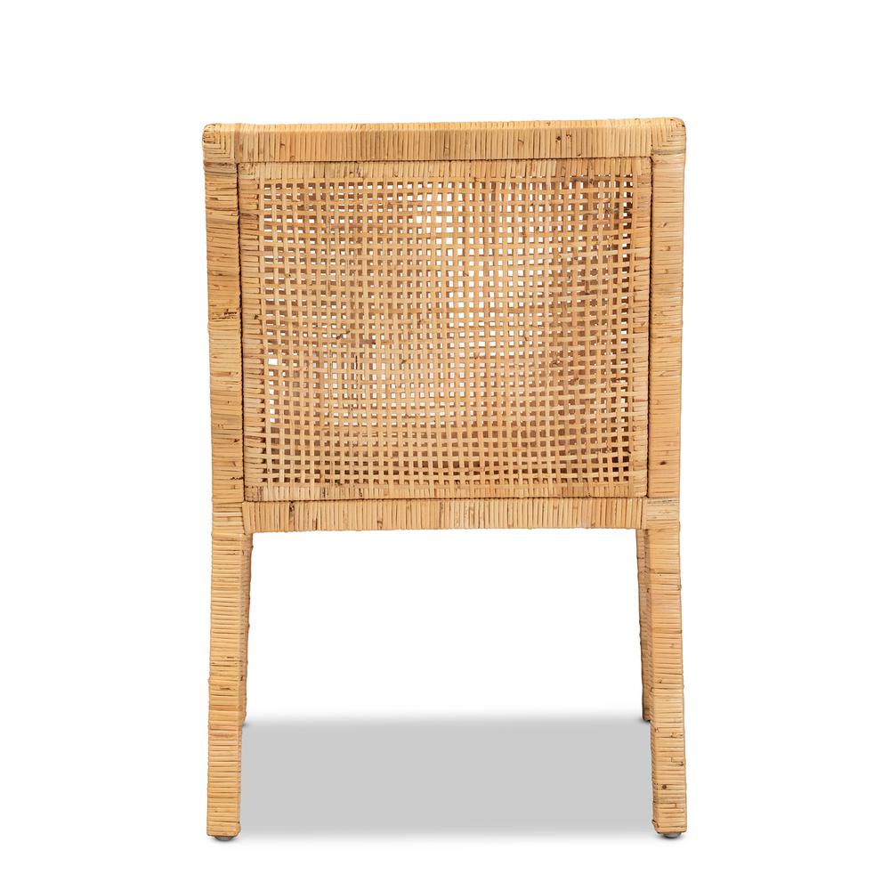 Natural Finished Wood and Rattan Dining Chair. Picture 14