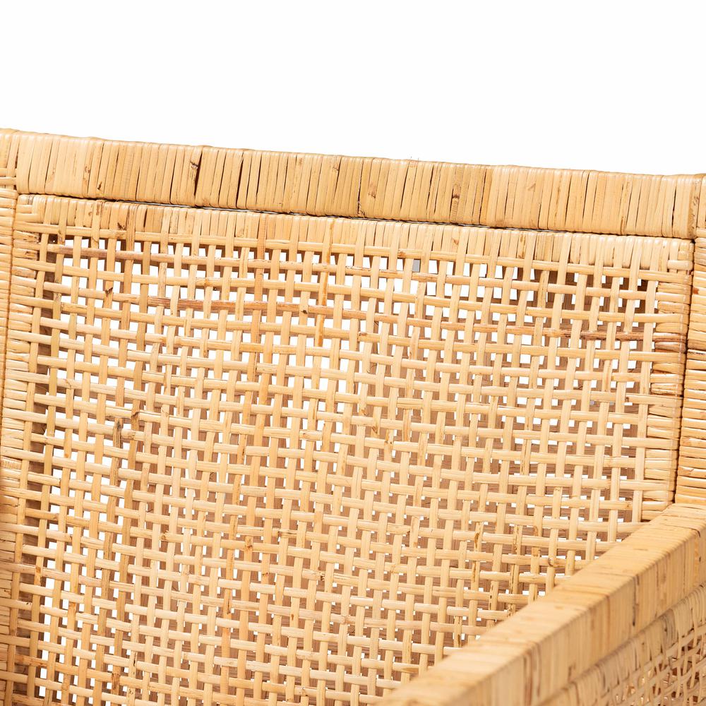 Natural Finished Wood and Rattan Dining Chair. Picture 15
