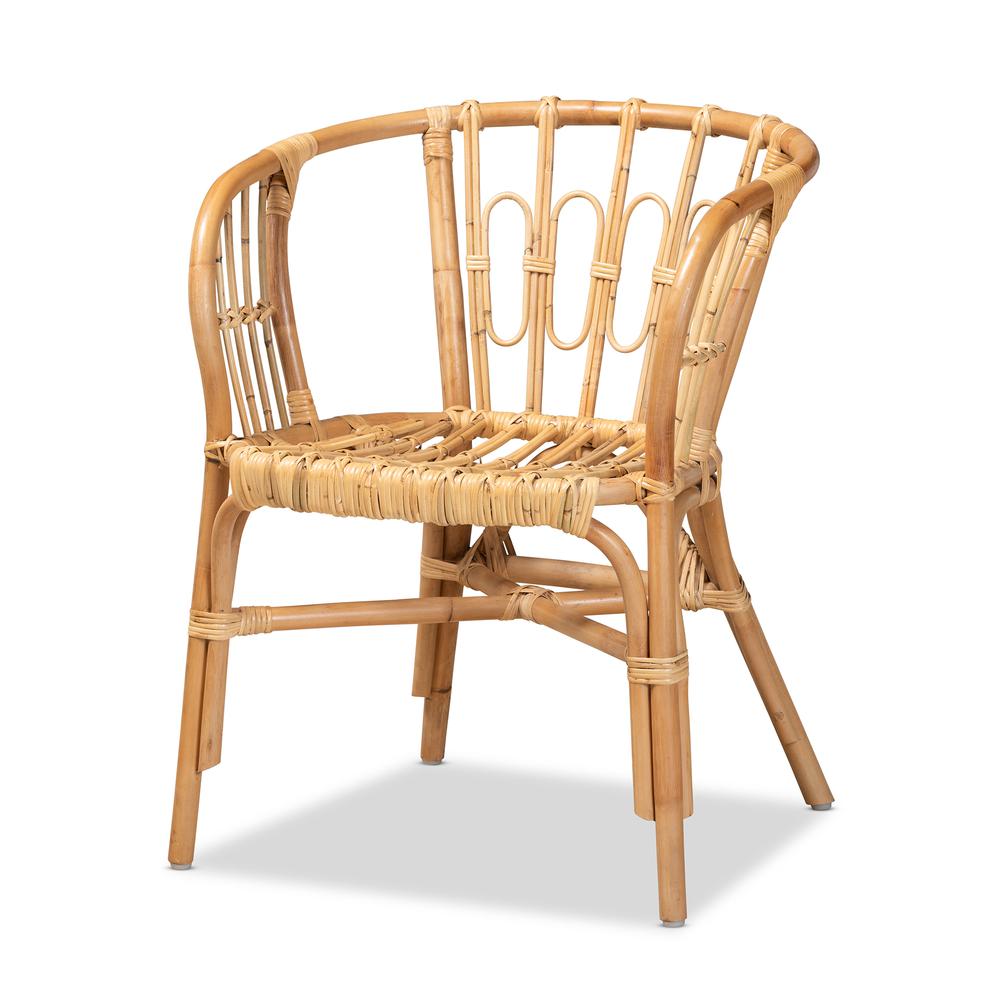 bali & pari Luxio Modern and Contemporary Natural Finished Rattan Dining Chair. Picture 9