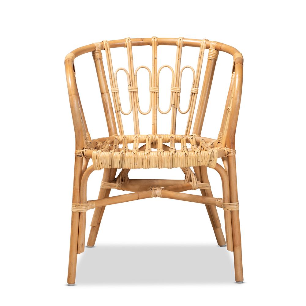 bali & pari Luxio Modern and Contemporary Natural Finished Rattan Dining Chair. Picture 10