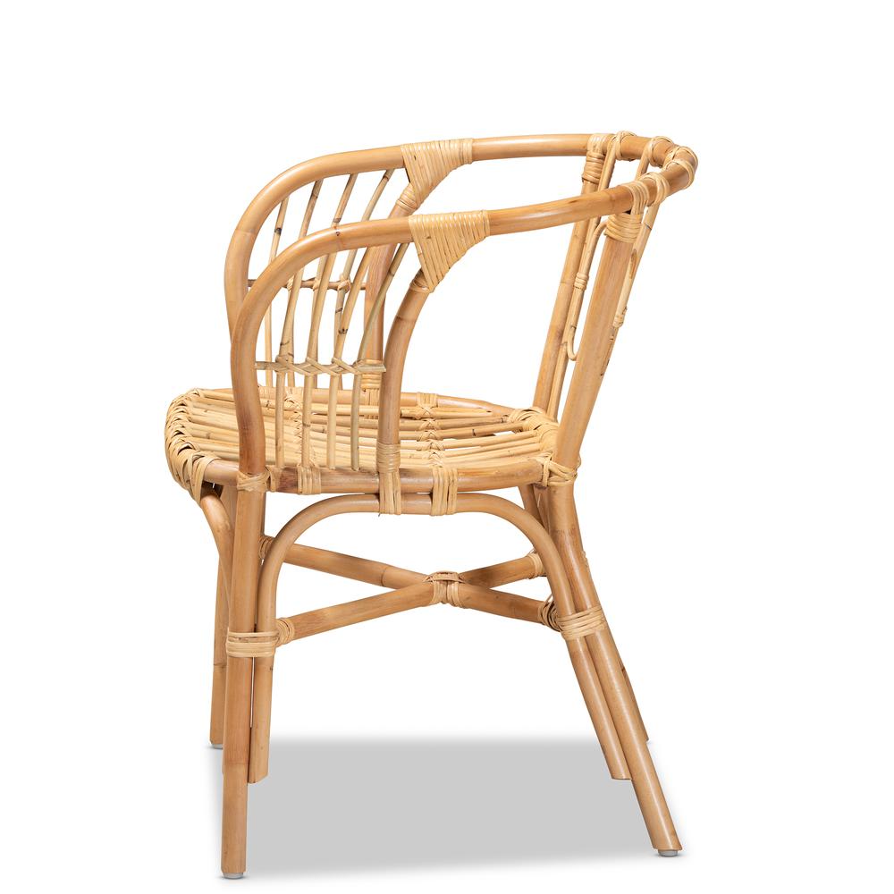 bali & pari Luxio Modern and Contemporary Natural Finished Rattan Dining Chair. Picture 11