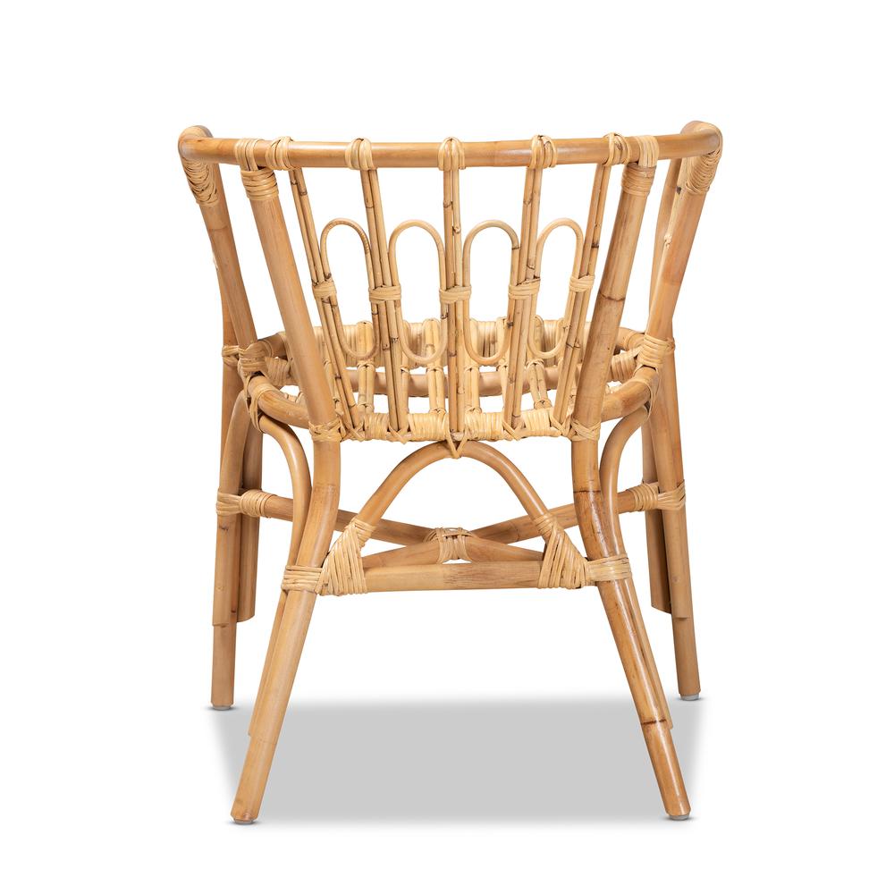 bali & pari Luxio Modern and Contemporary Natural Finished Rattan Dining Chair. Picture 12