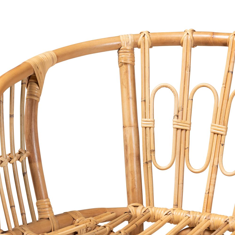 bali & pari Luxio Modern and Contemporary Natural Finished Rattan Dining Chair. Picture 13