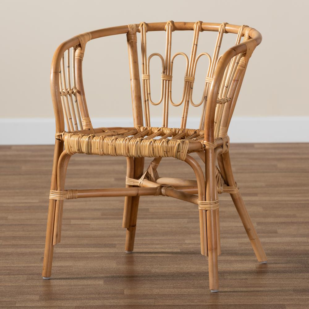 bali & pari Luxio Modern and Contemporary Natural Finished Rattan Dining Chair. Picture 15