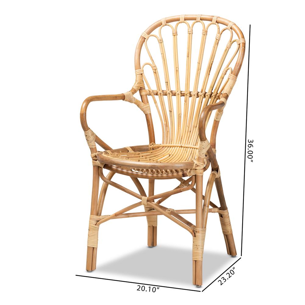 Natural Finished Rattan Dining Chair. Picture 20