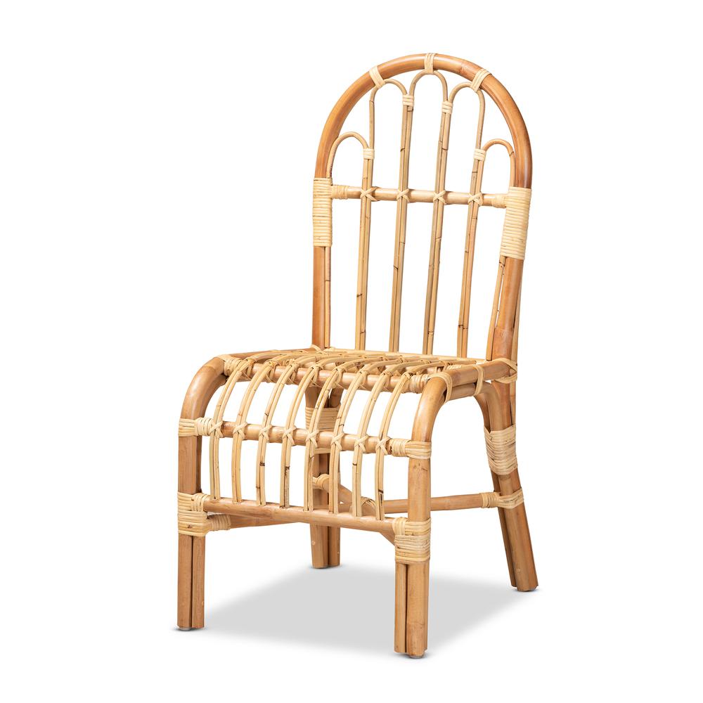 bali & pari Athena Modern and Contemporary Natural Finished Rattan Dining Chair. Picture 9