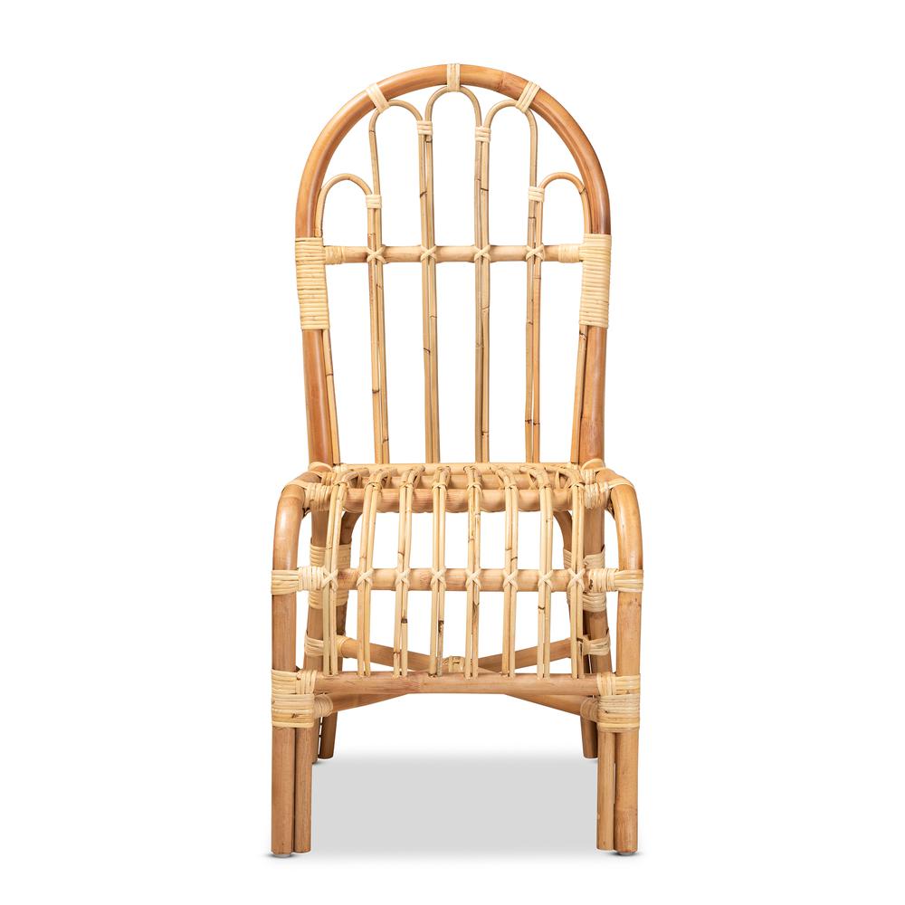 bali & pari Athena Modern and Contemporary Natural Finished Rattan Dining Chair. Picture 10