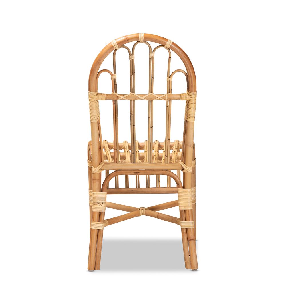 bali & pari Athena Modern and Contemporary Natural Finished Rattan Dining Chair. Picture 12