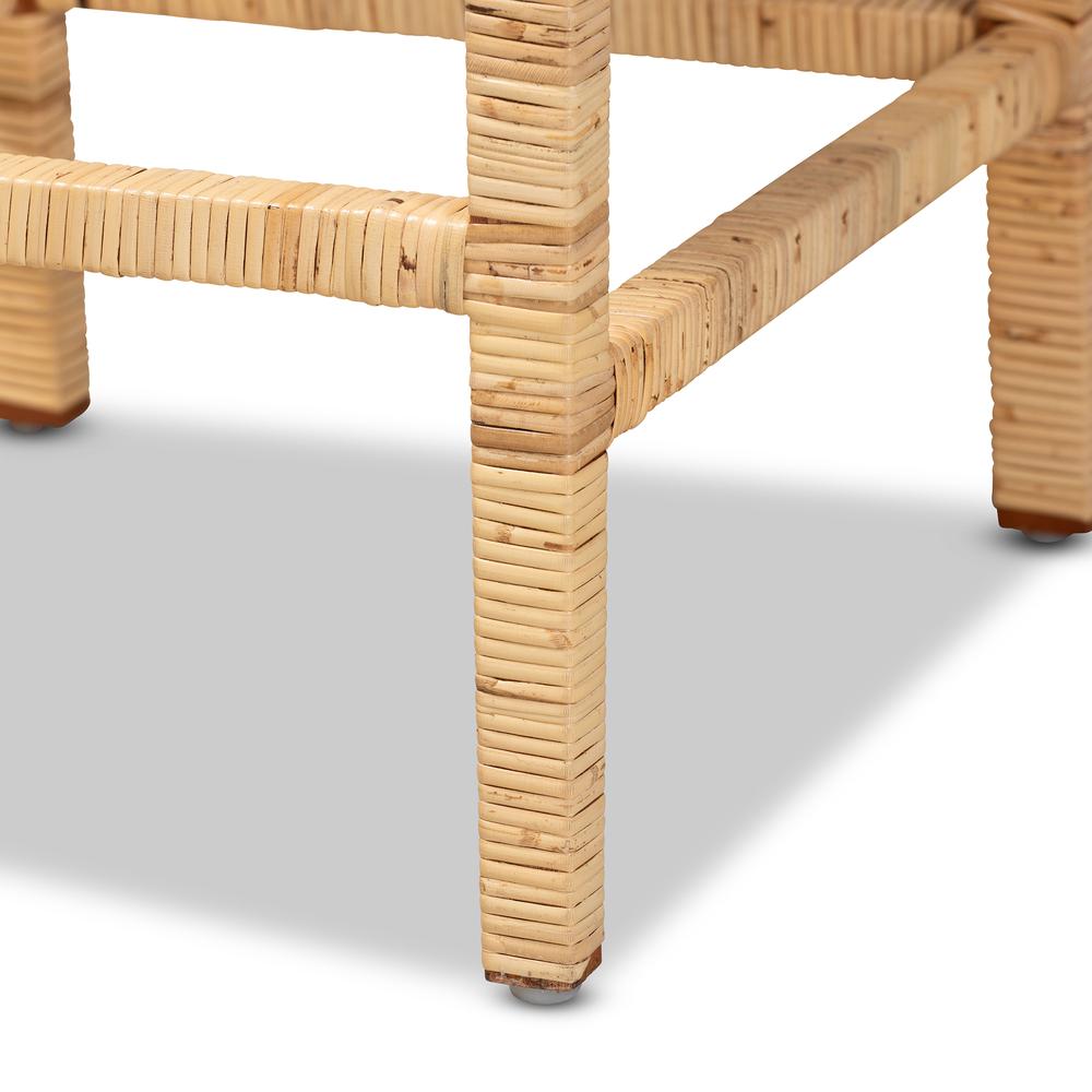 Sofia Modern and Contemporary Natural Finished Wood and Rattan Counter Stool. Picture 15