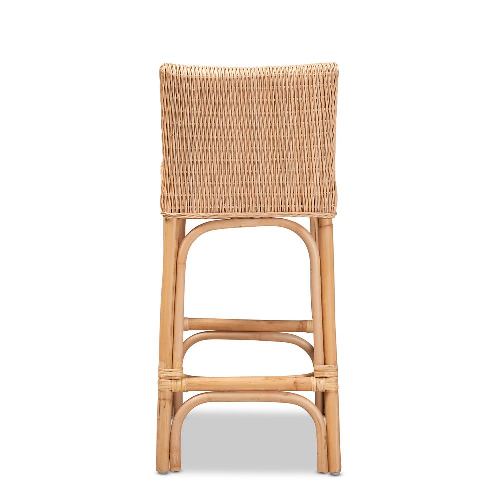 bali & pari Athena Modern and Contemporary Natural Finished Rattan Counter Stool. Picture 13