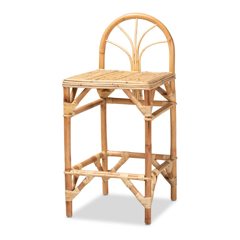 Natural Finished Rattan Counter Stool. Picture 9