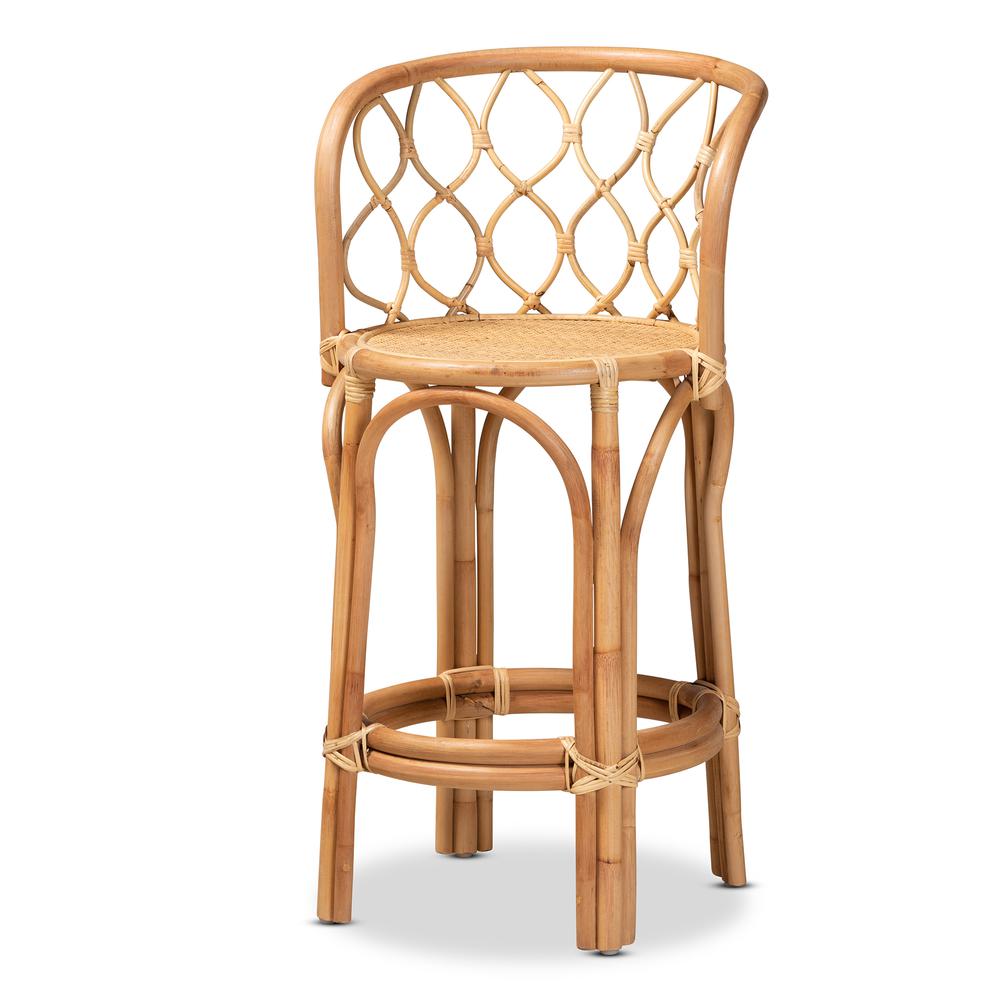bali & pari Diana Modern and Contemporary Natural Finished Rattan Counter Stool. Picture 9