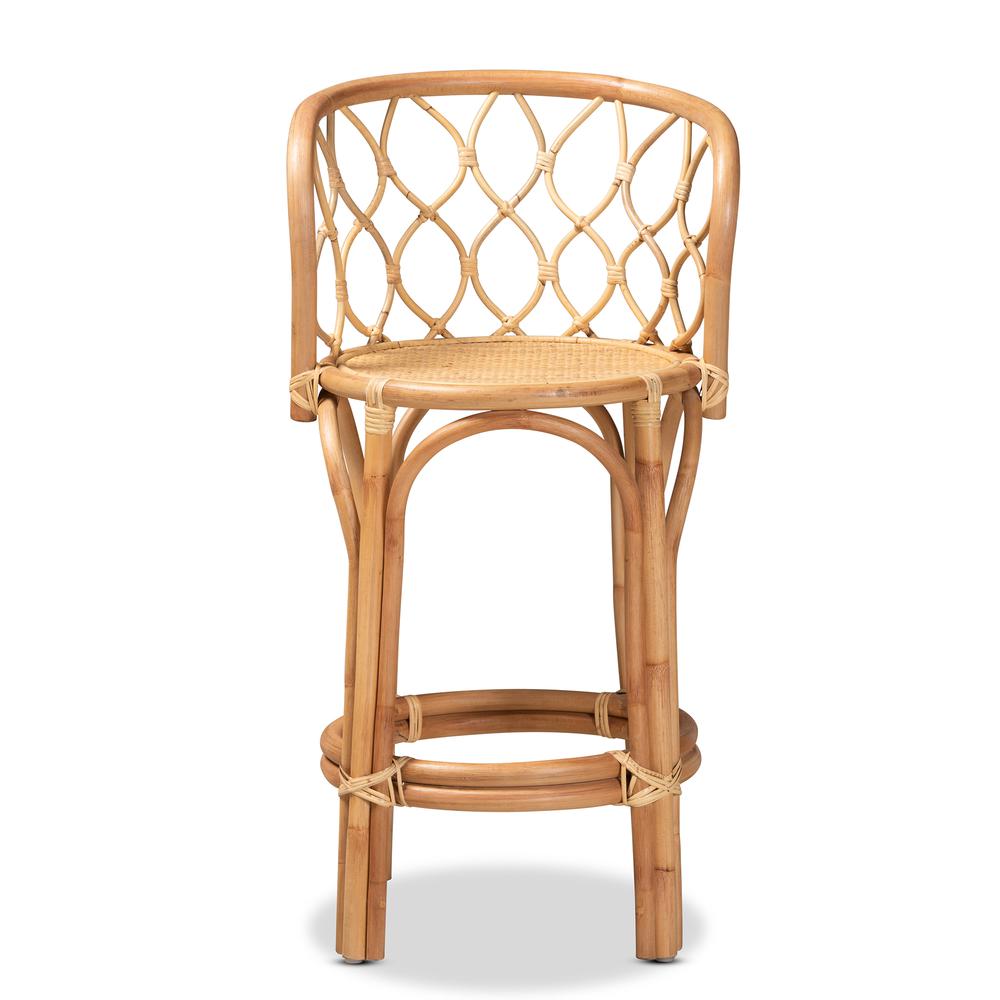 bali & pari Diana Modern and Contemporary Natural Finished Rattan Counter Stool. Picture 10