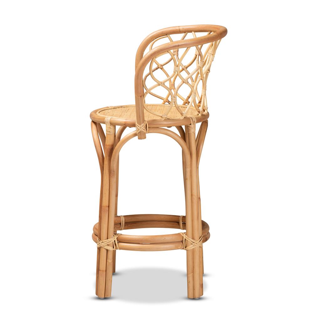 bali & pari Diana Modern and Contemporary Natural Finished Rattan Counter Stool. Picture 11