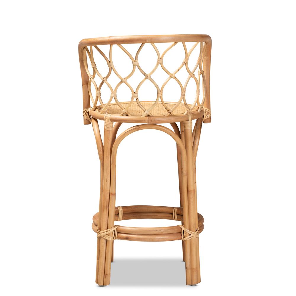 bali & pari Diana Modern and Contemporary Natural Finished Rattan Counter Stool. Picture 12