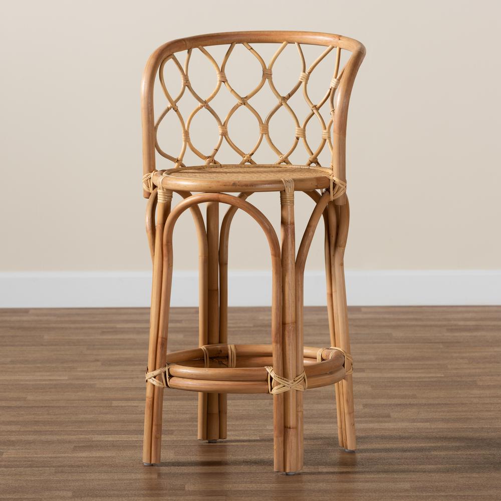 bali & pari Diana Modern and Contemporary Natural Finished Rattan Counter Stool. Picture 15